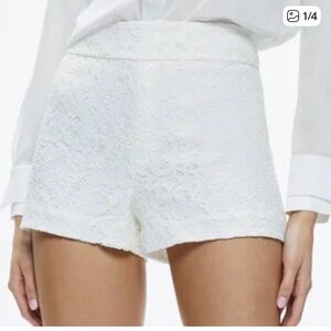 Alice & Olivia white lace shorts NWT